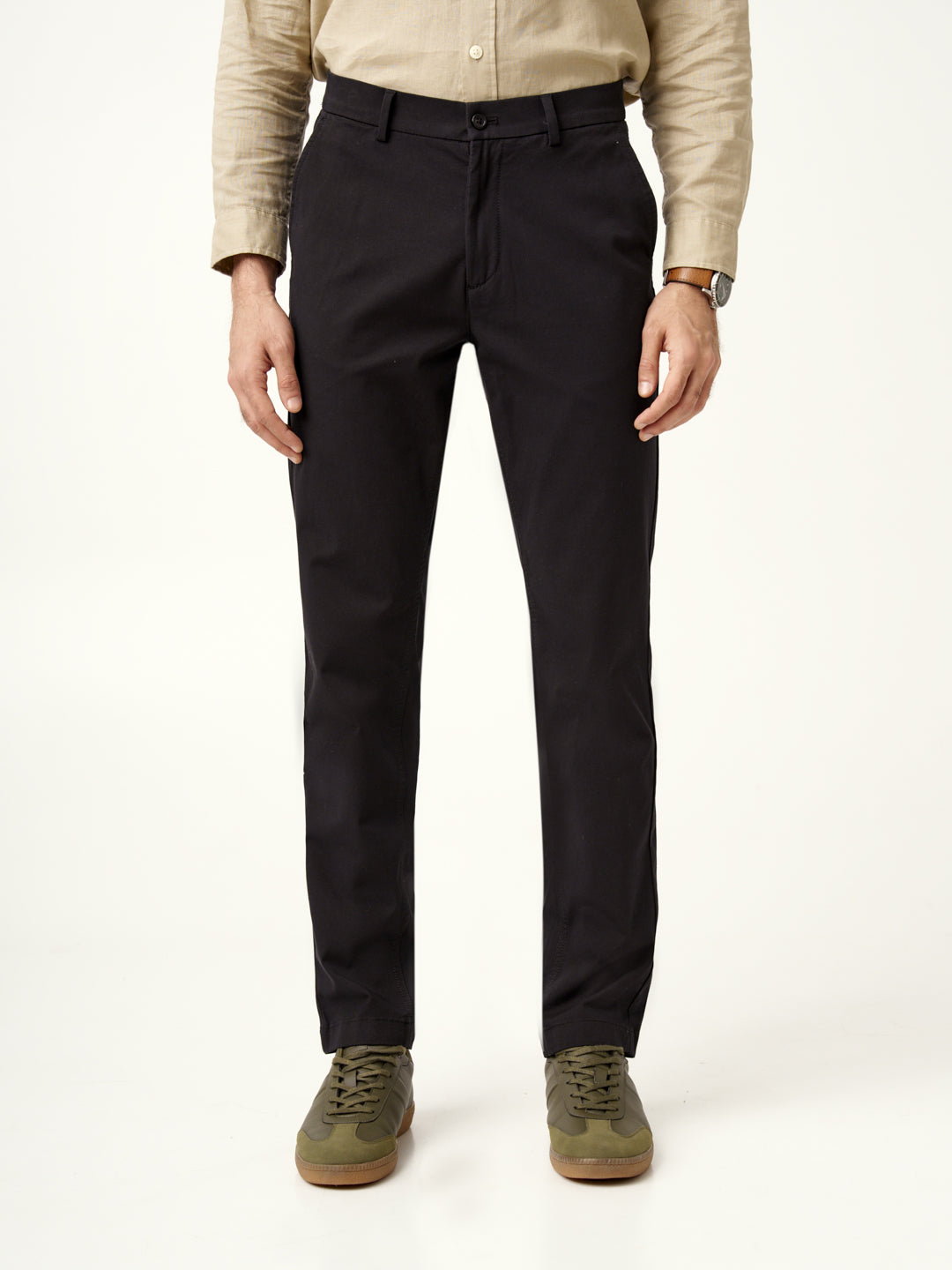 Black Stretchable Chinos for Men
