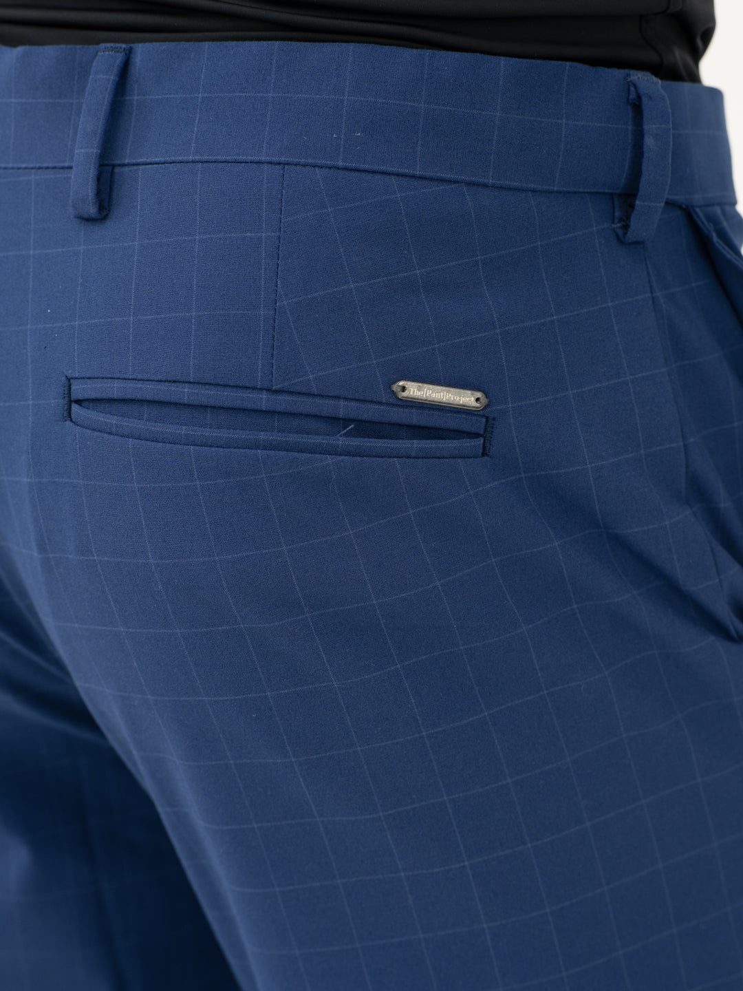 Electric Blue Checks Formal Pants
