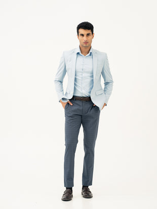 Wolf Grey Checks Formal Pants