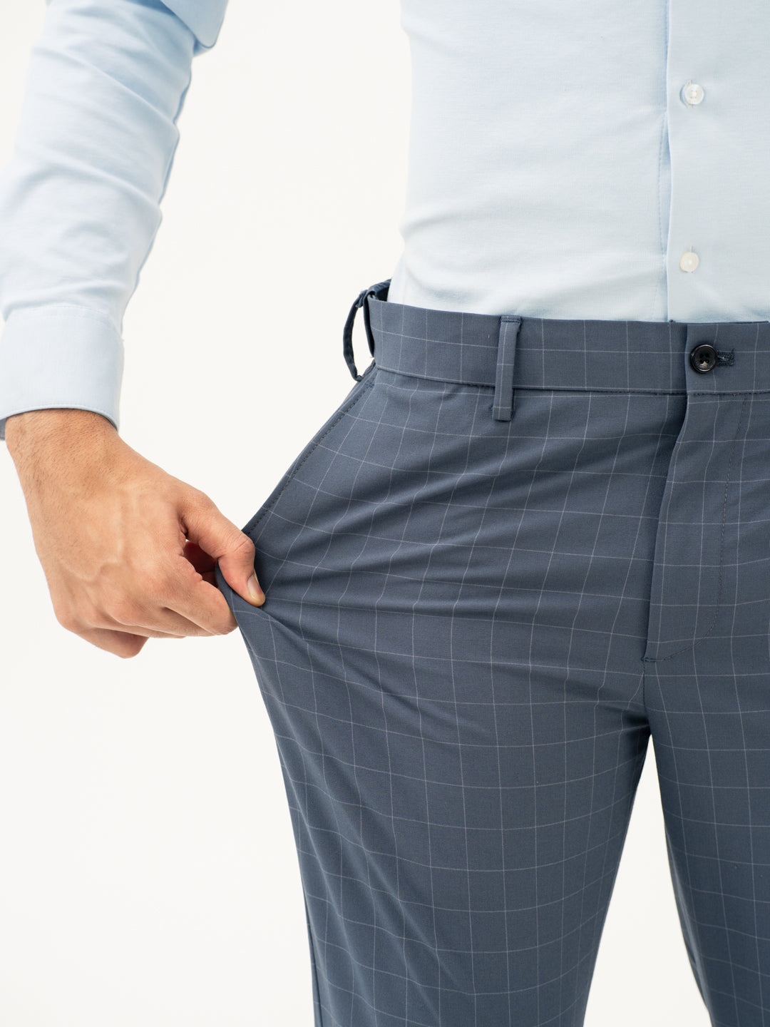 Wolf Grey Checks Formal Pants