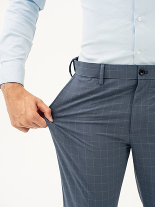 Wolf Grey Checks Formal Pants