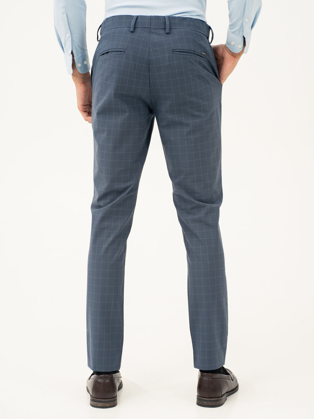 Wolf Grey Checks Formal Pants