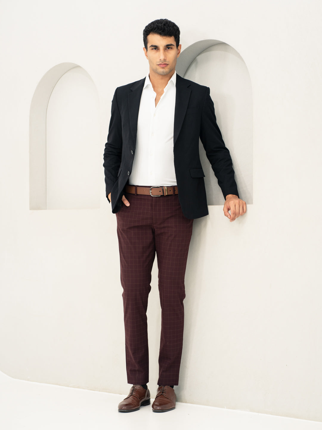 Sangria Wine Checks Formal Pants