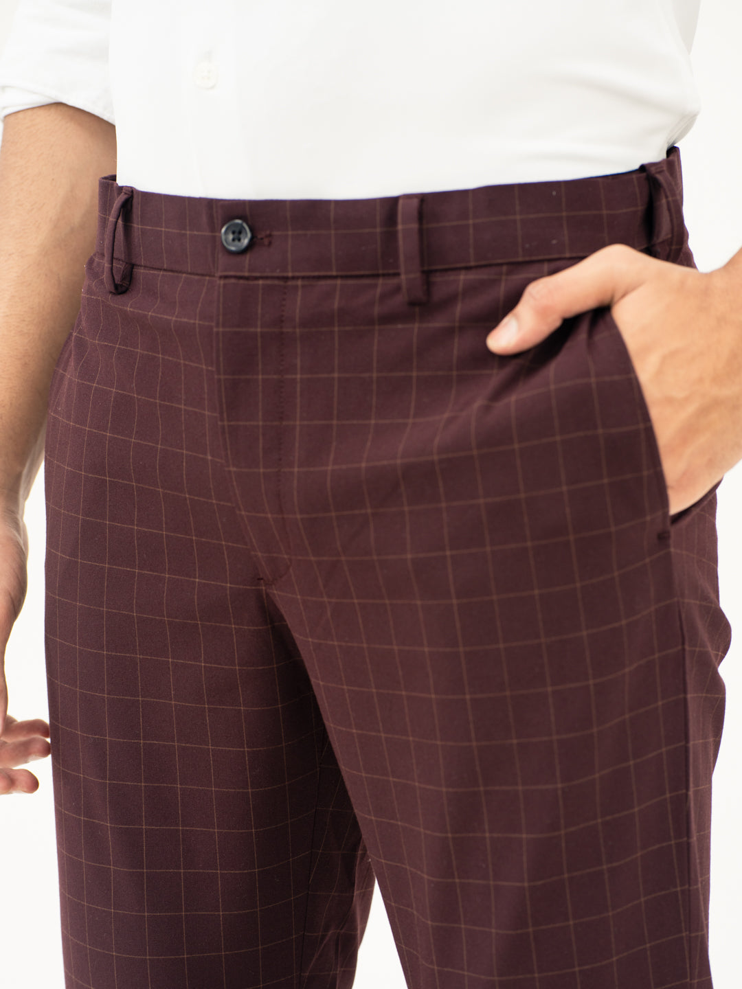 Sangria Wine Checks Formal Pants