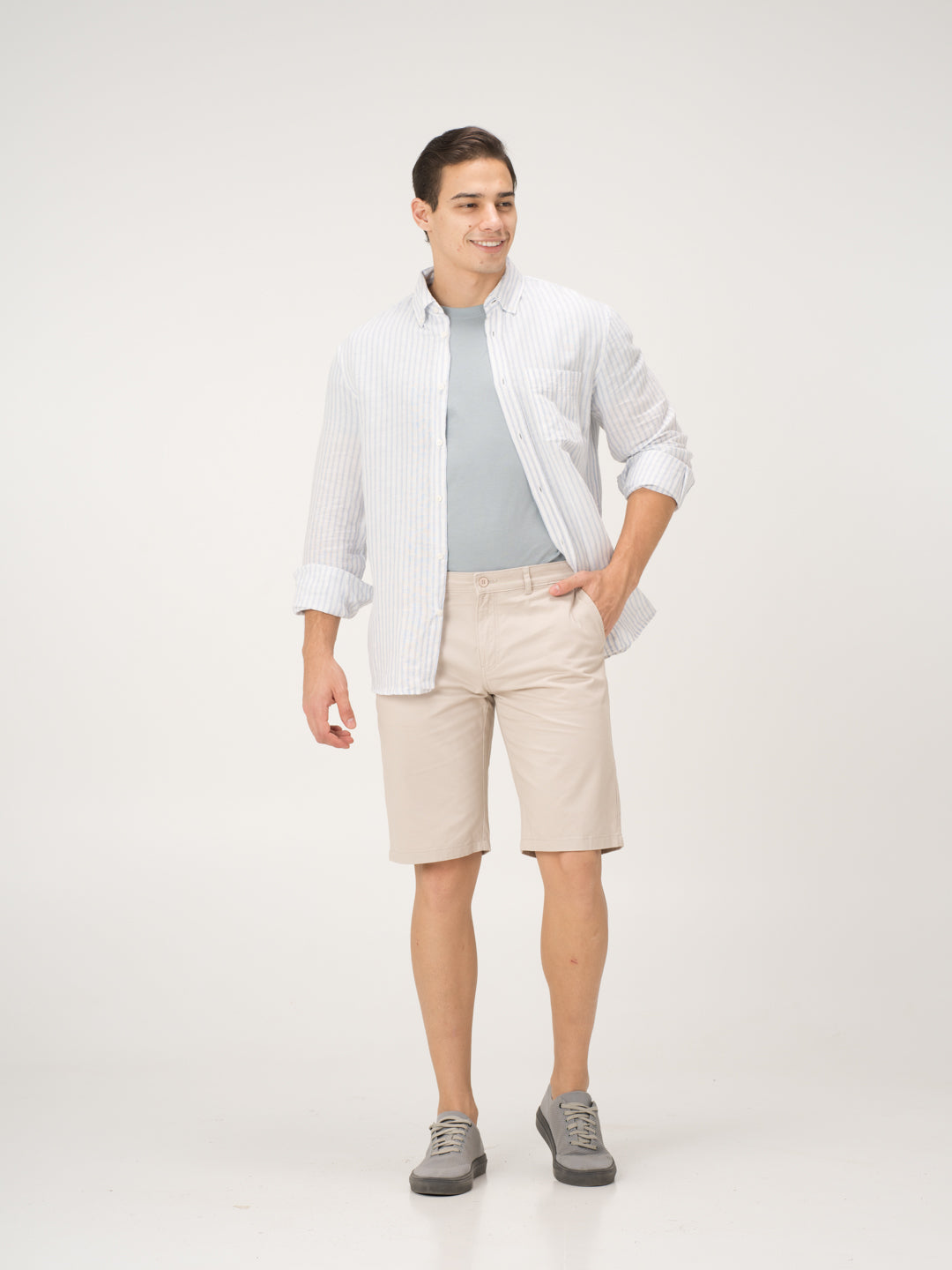 Claude Cream Stretch Chino Shorts
