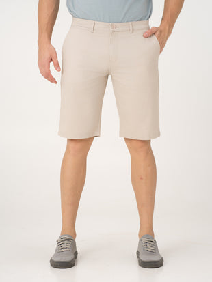 Claude Cream Stretch Chino Shorts