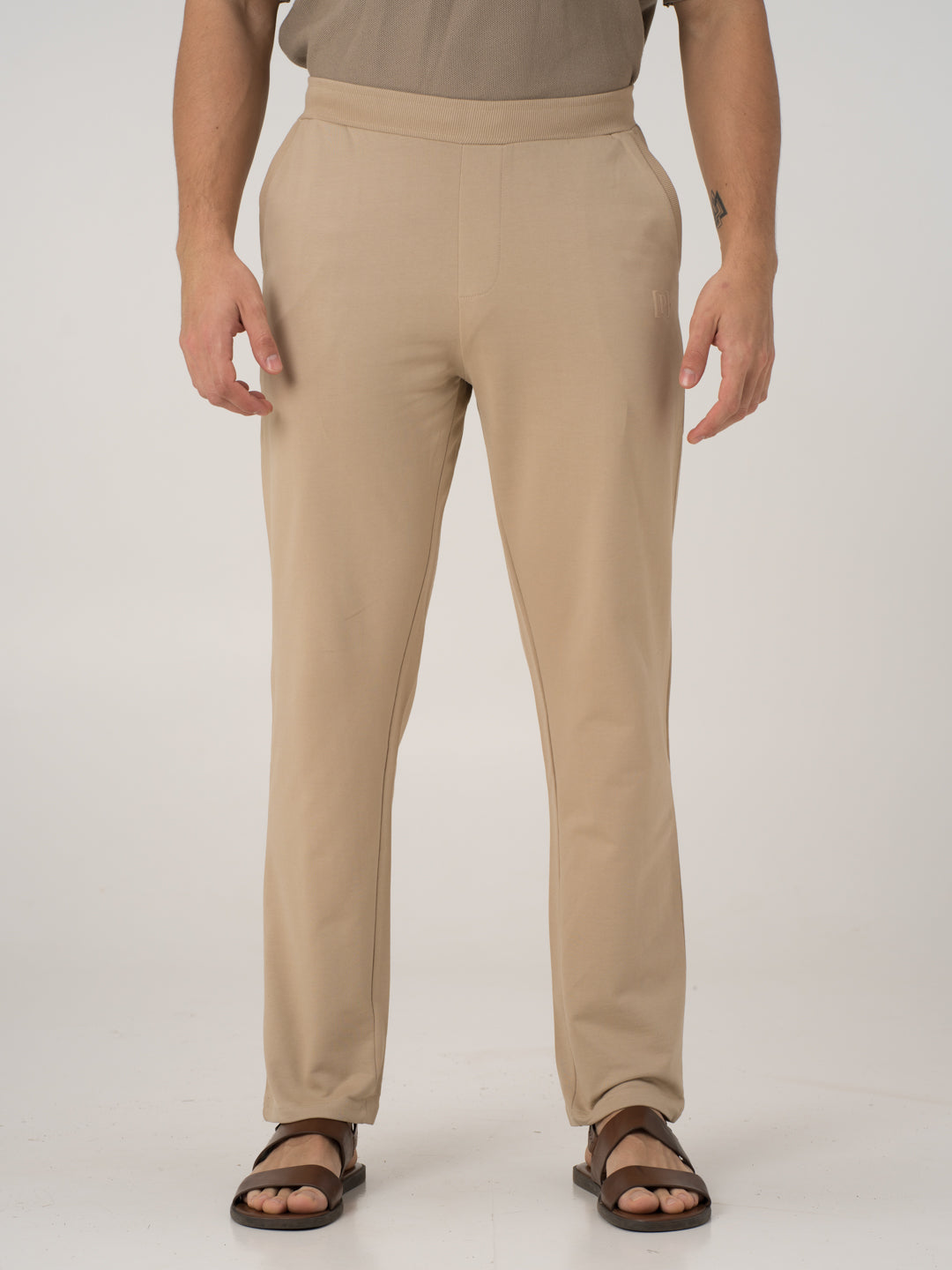 Nomad Beige Cotton Sweatpants - Main Image