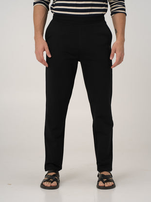 Vinyl Black Cotton Sweatpants