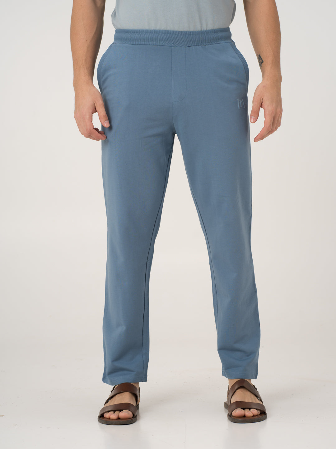 Pixel Blue Cotton Sweatpants