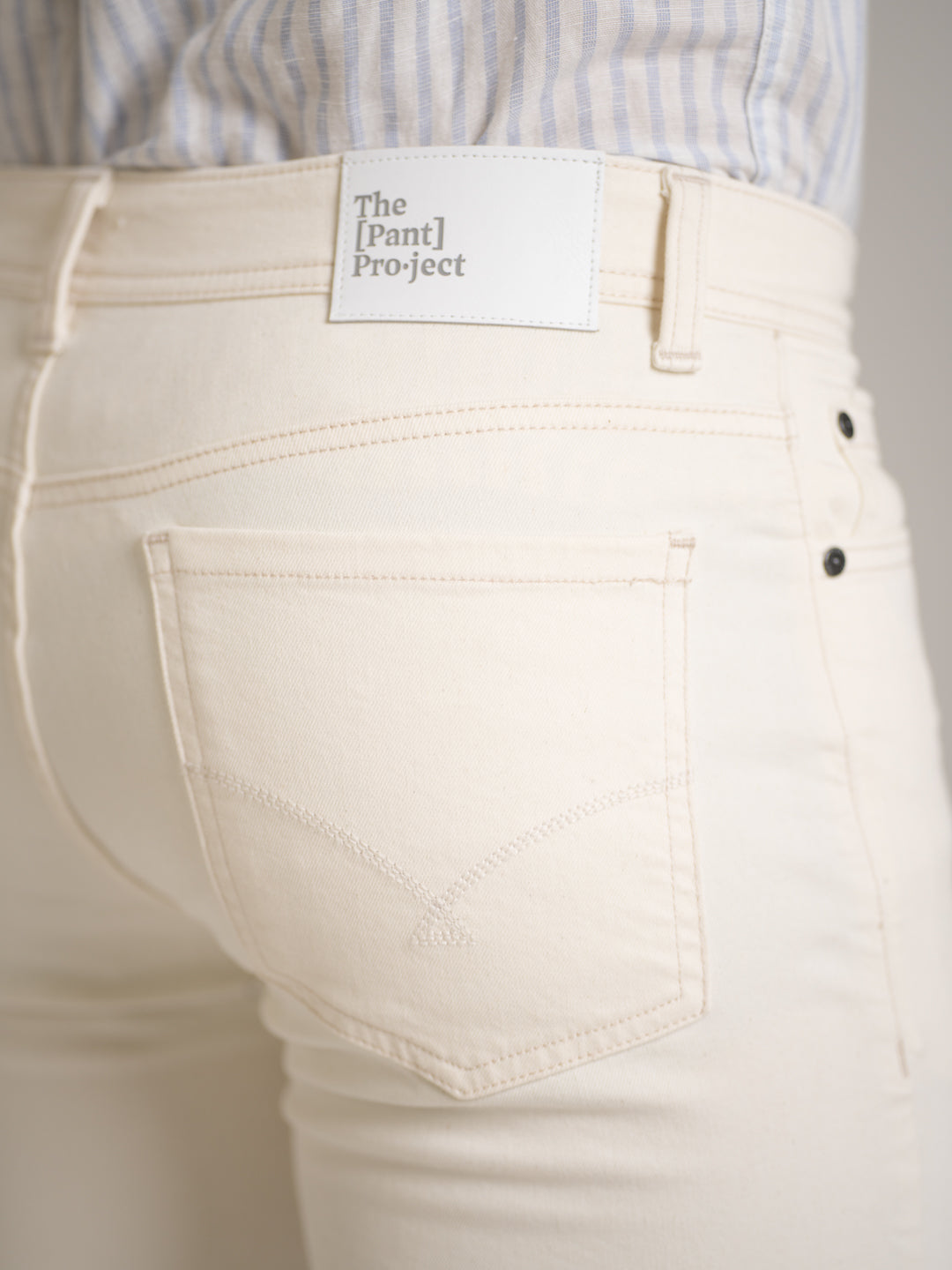 Ecru Beige Relaxed Fit Jeans