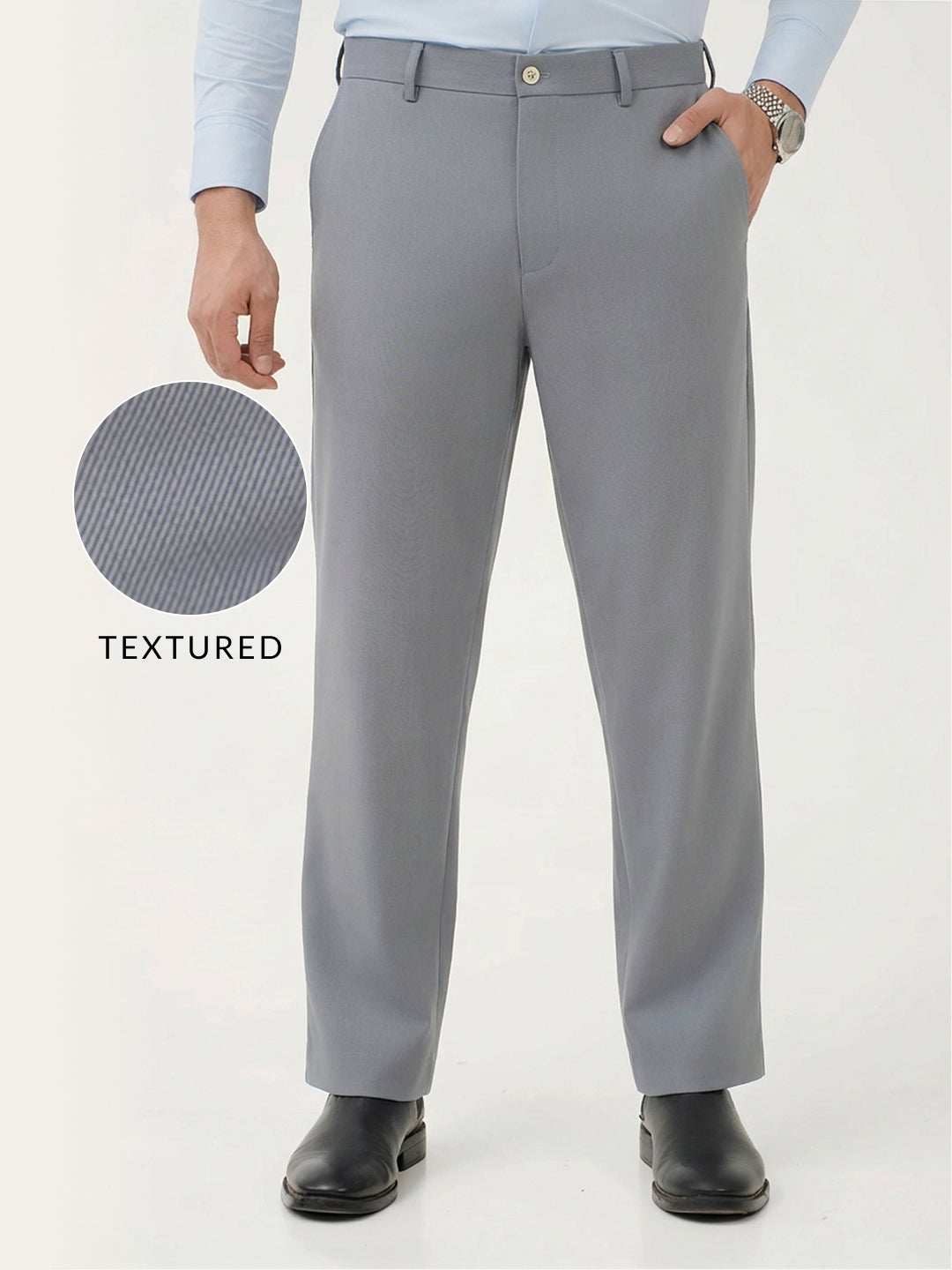 slim fit dress slacks SLIM FIT ALESSO WOOL DRESS PANT IN LIGHT GREY – Emporio main image 0