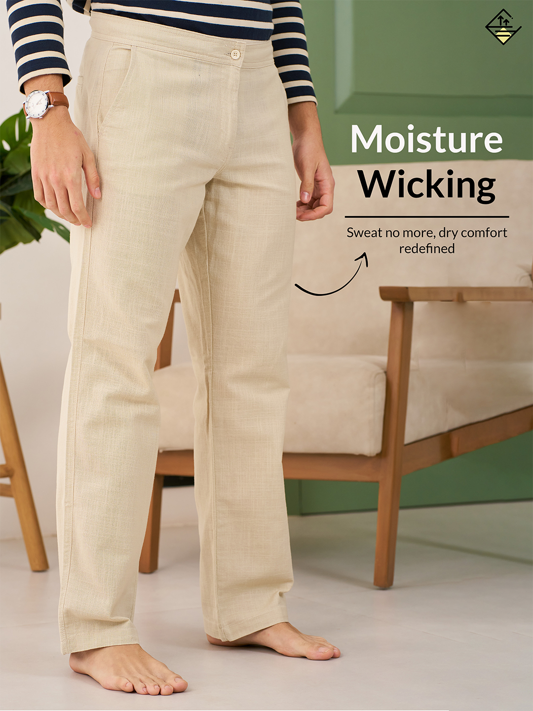 Bondi Beige All Day Lounge Cotton Pants