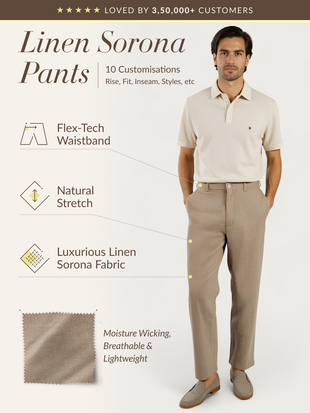 Hushfield Khaki Linen Sorona Pants
