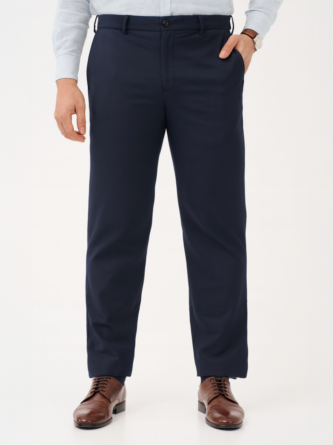 Kairo Navy Luxury Twill Relaxed Fit Stretch Formal Pants