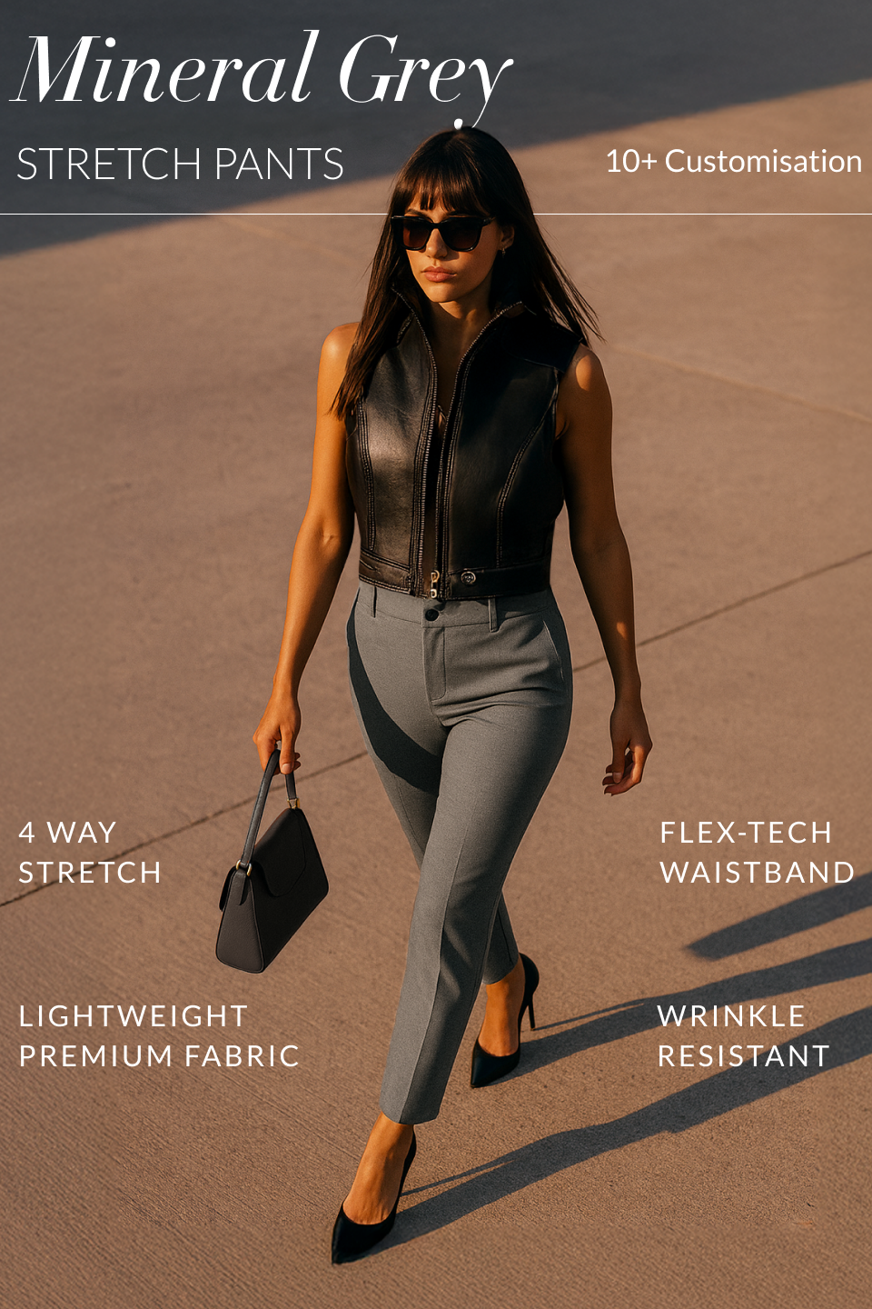 Mineral Grey Stretch Pants - Women