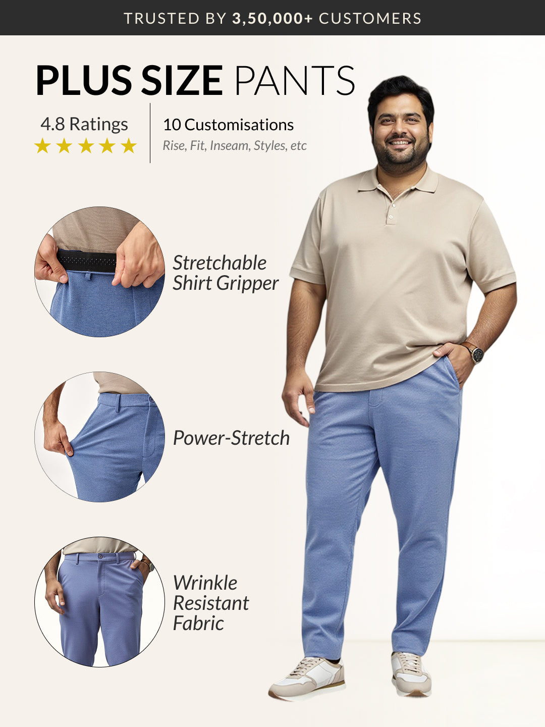 Ocean Waves Plus Size Power-Stretch Pants