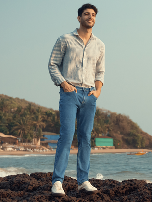 Royal Blue Power-Stretch Slim Fit Jeans