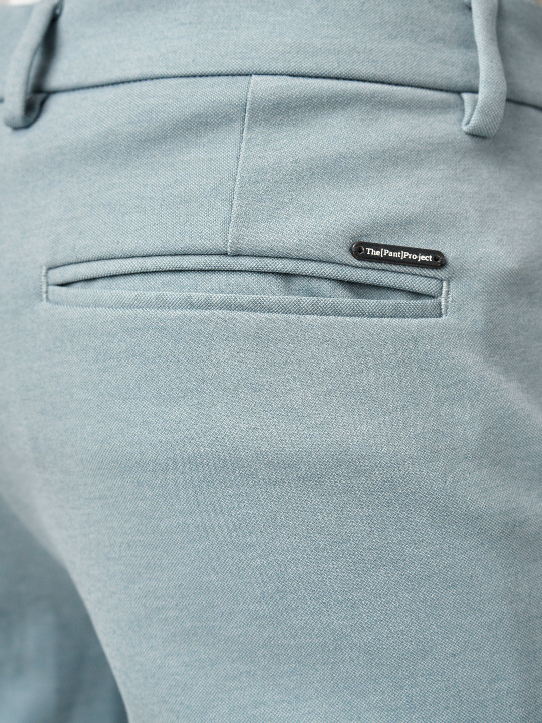 back pocket with the Pant Project logo on go blue custom pants