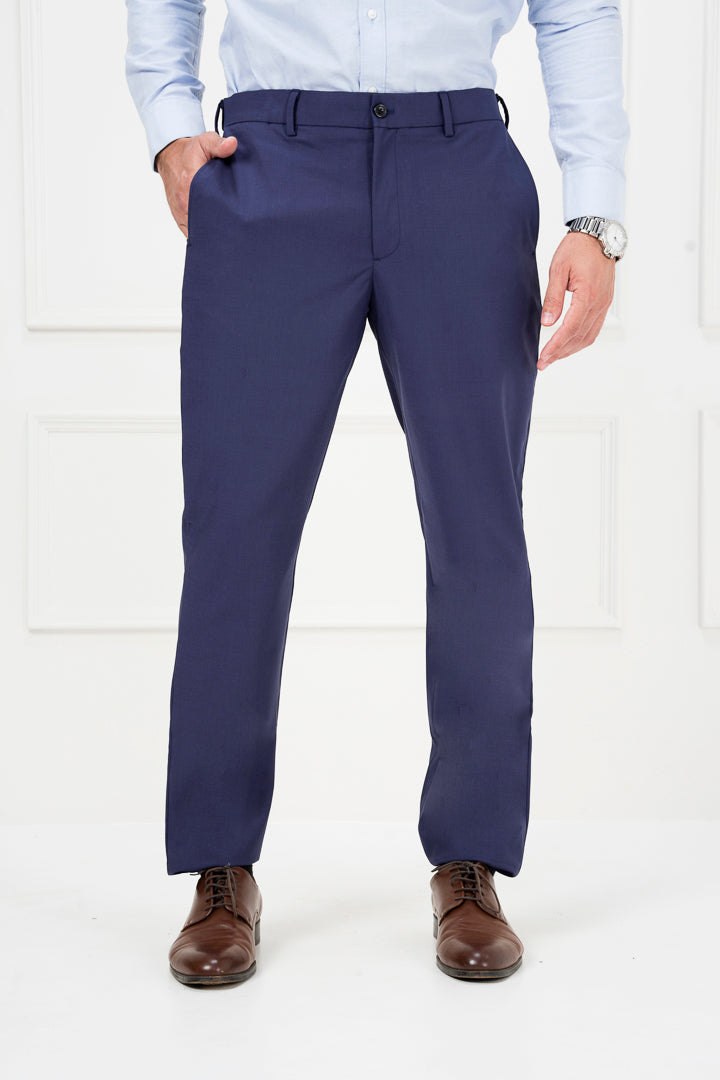 merino navy college trousers