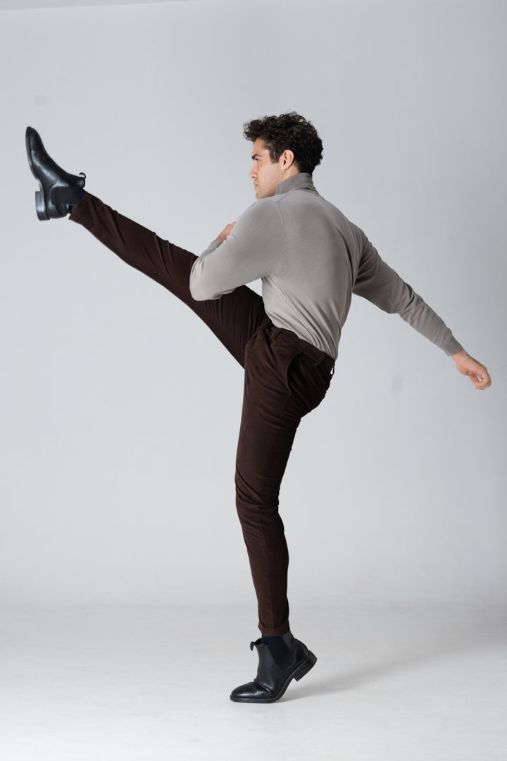 brown corduroy stretch pants men