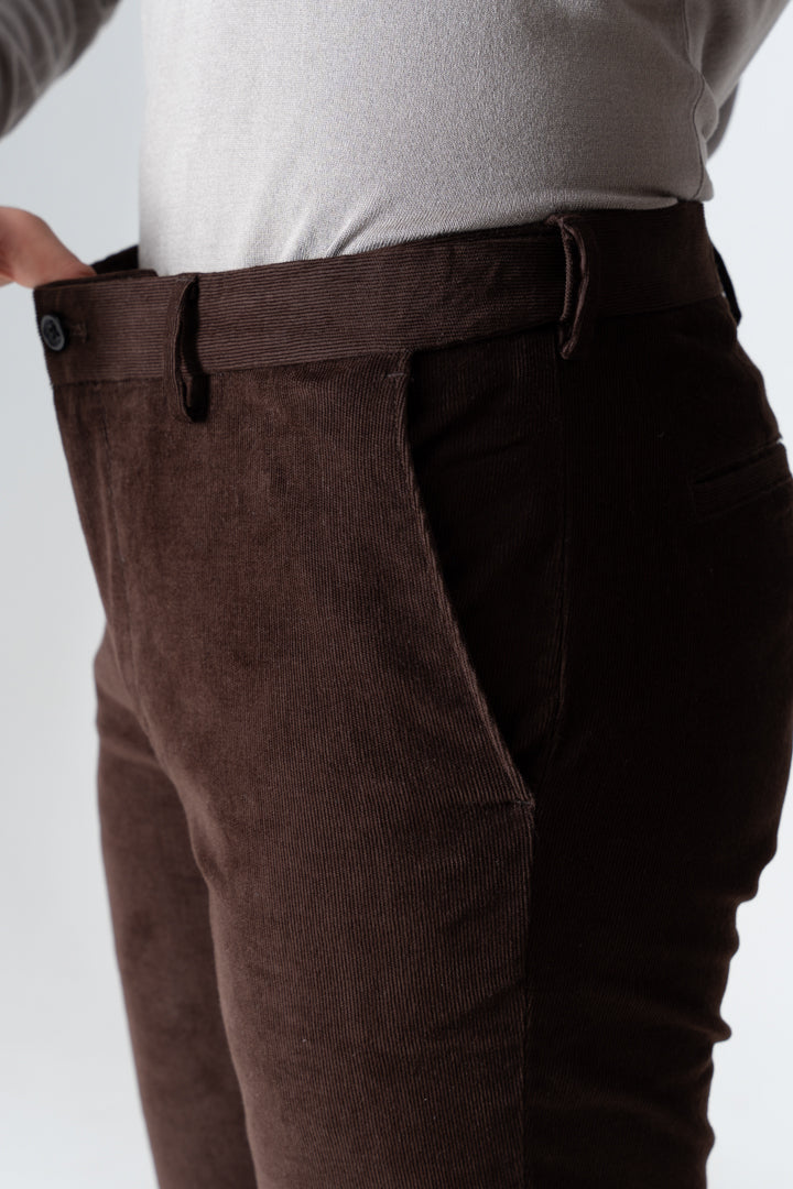 coffee corduroy  stretch pants