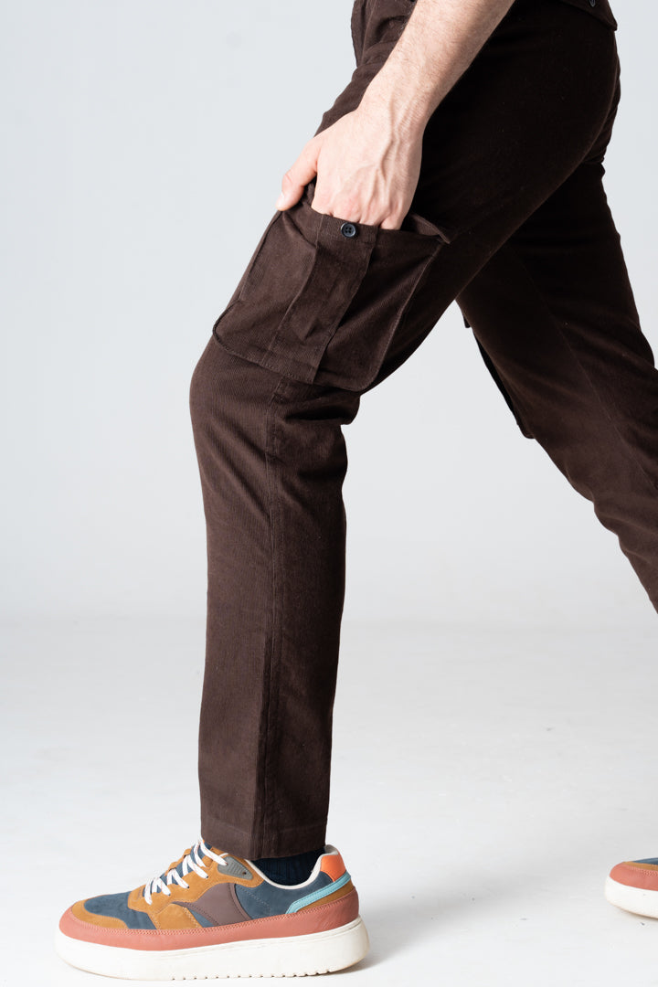 corduroy stretch cargo pants