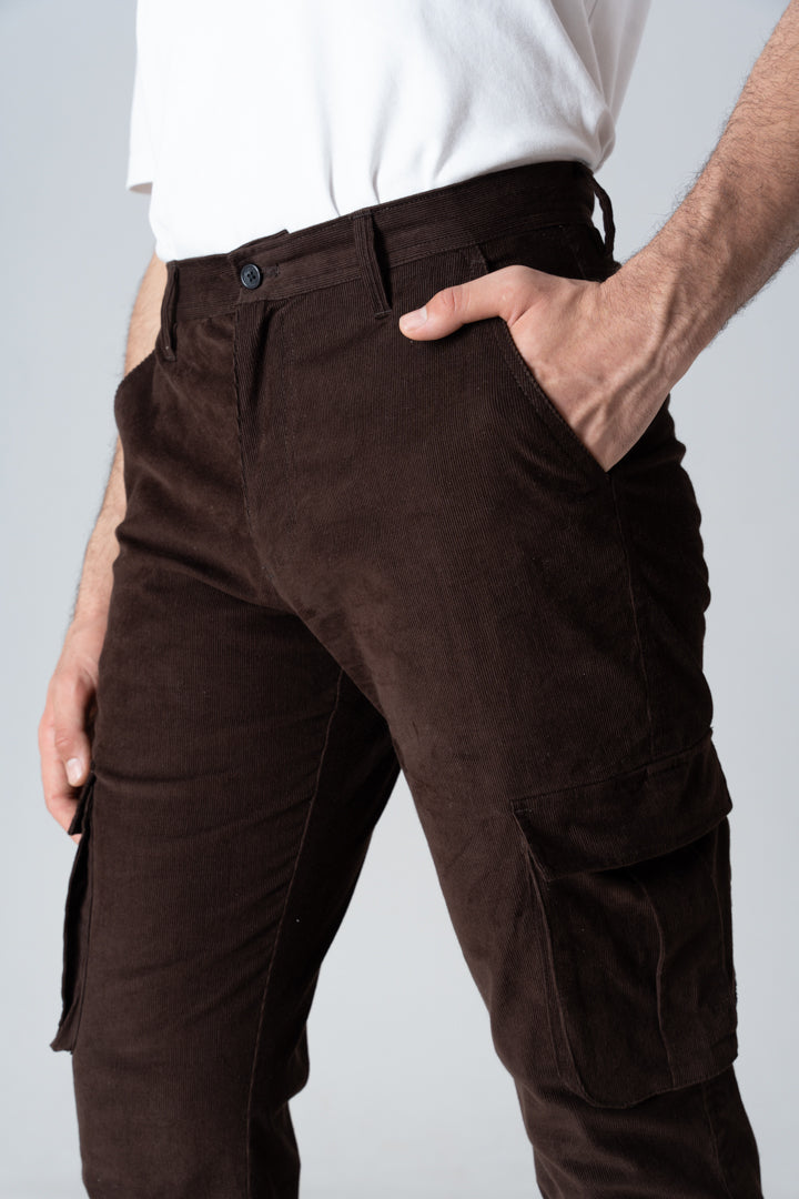 corduroy brown cargo pants