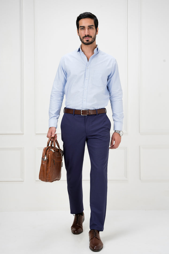 wool college pants navy