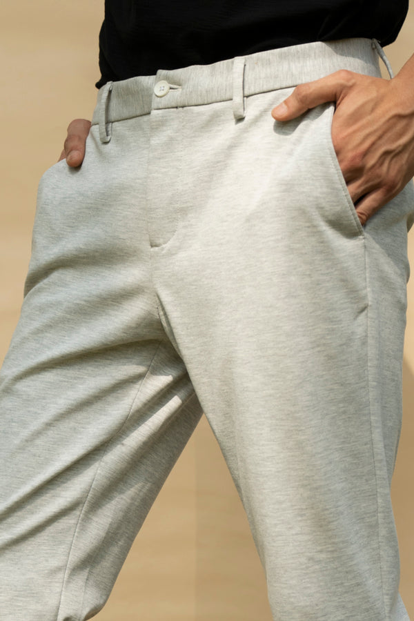 Ice Grey Slim Fit Power Stretch Pants