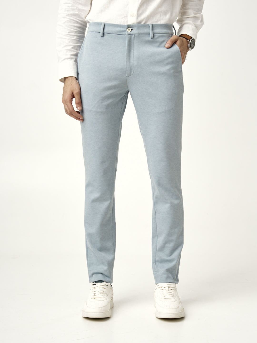 light blue tailored pants, the Pant Project's go blue design in full length