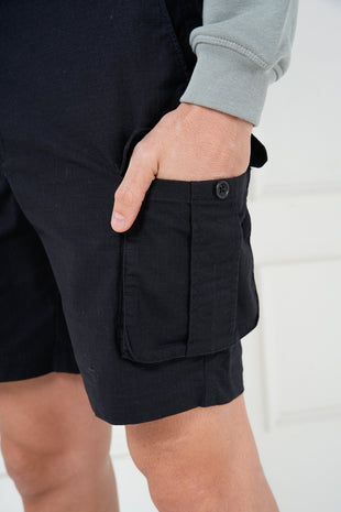 black ripstop shorts