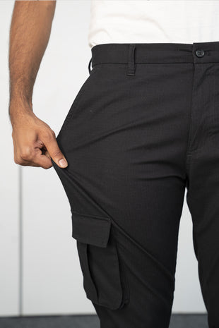 black ripstop cargo pants