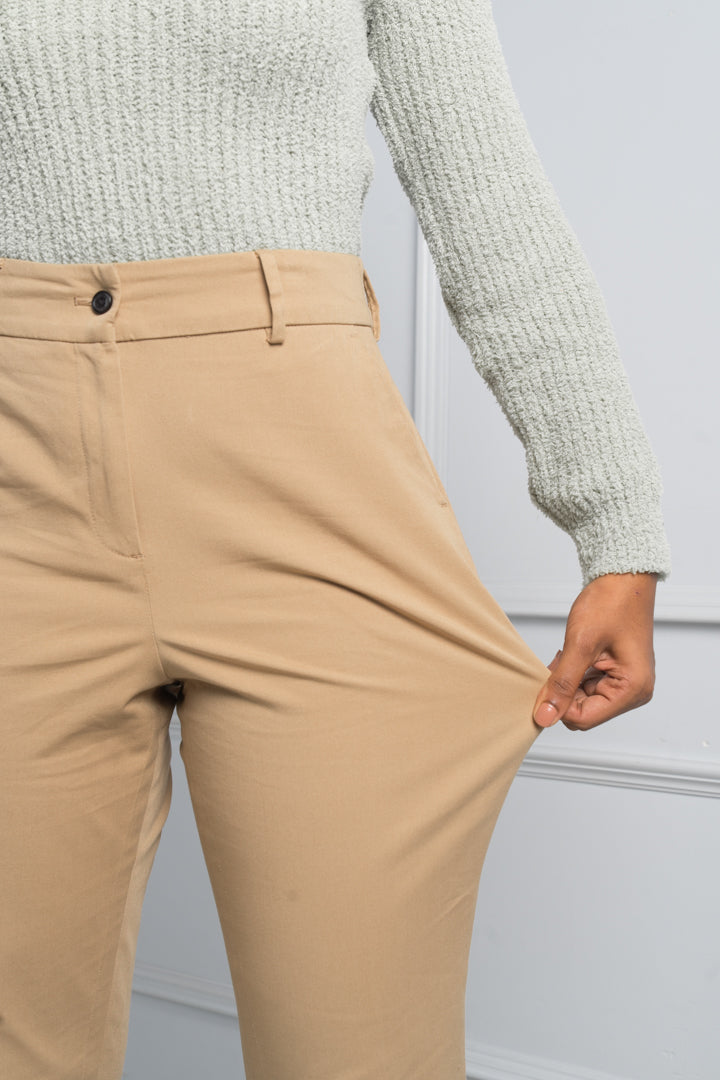 stretchy khaki chinos