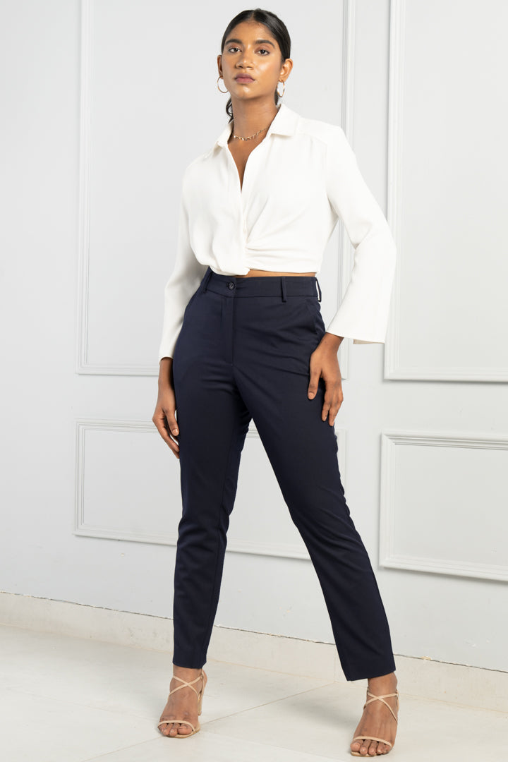 women's navy blue pants