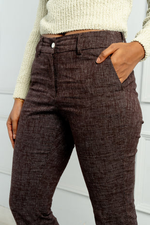 coconut checks stretch pants