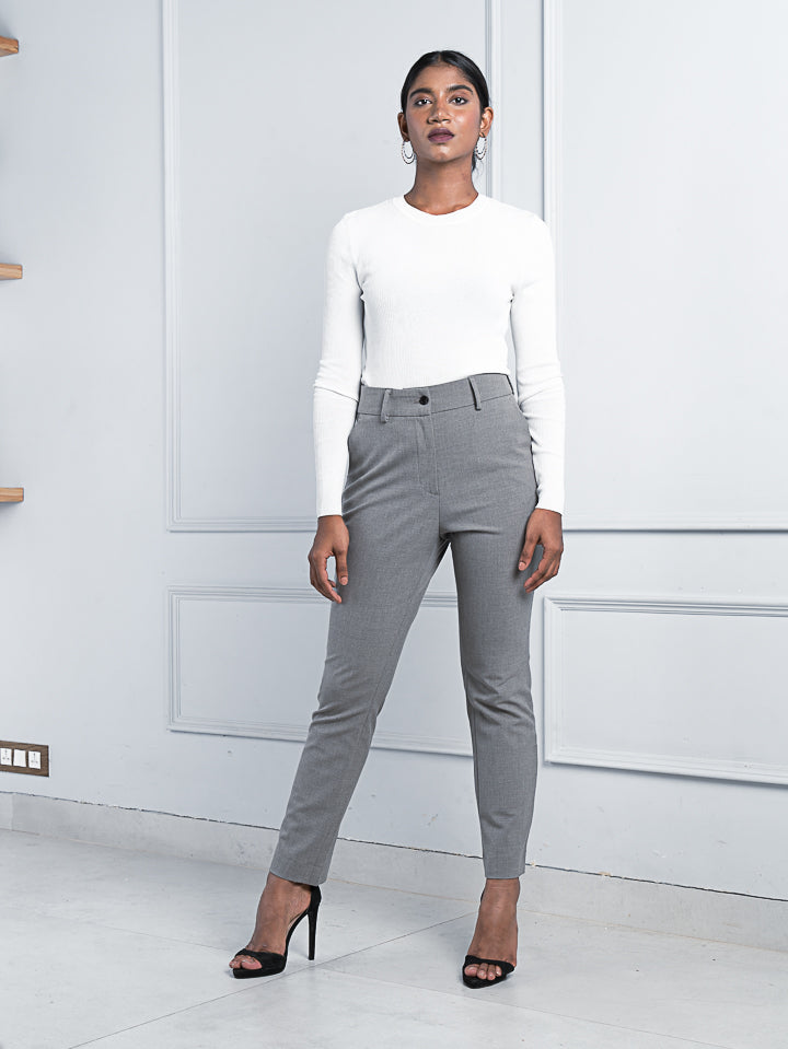women's grey combination pants