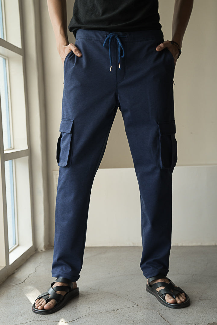 blue power stretch pants