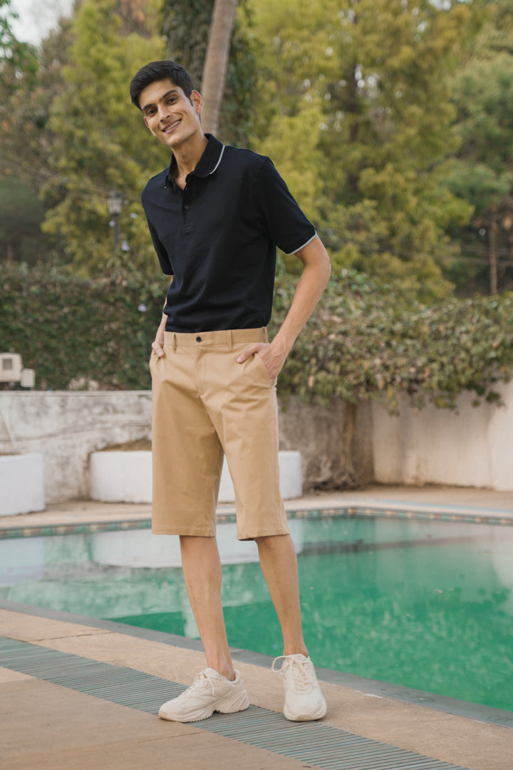 stretchy khaki shorts chino