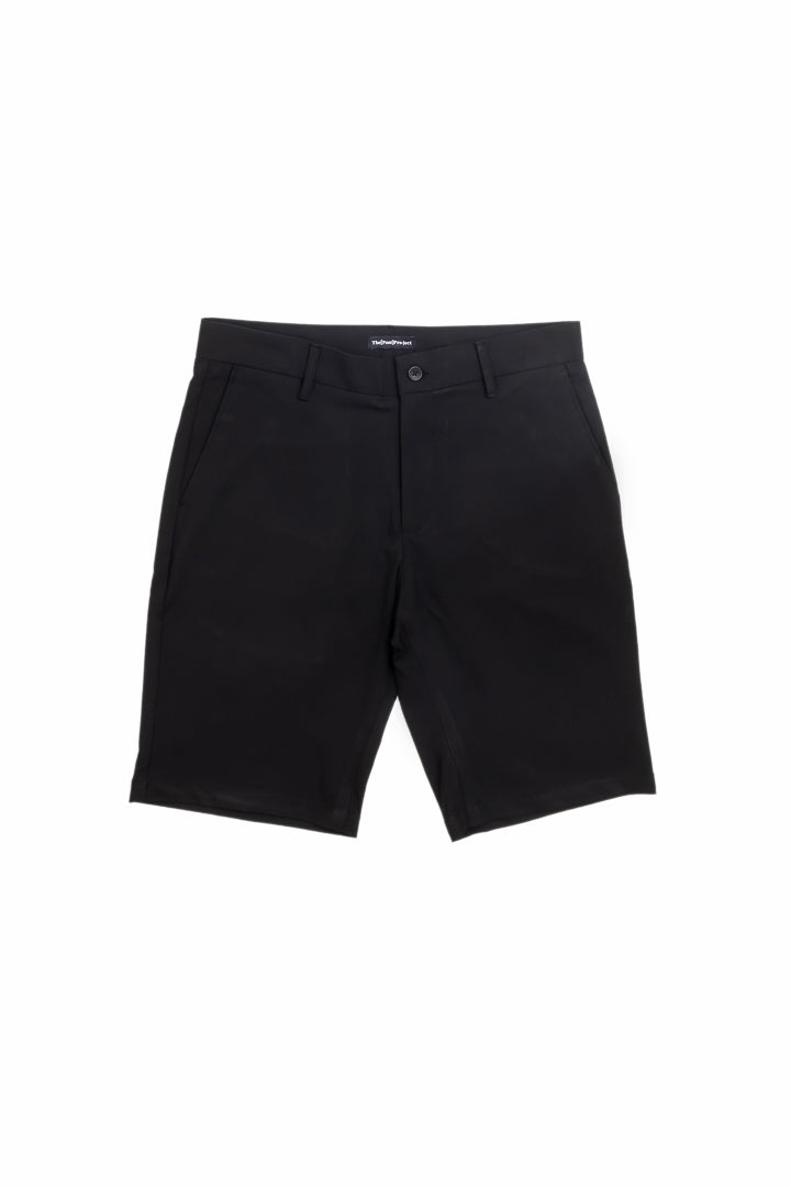 ebony black stretch chino shorts