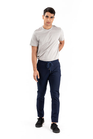 stretchable navy joggers