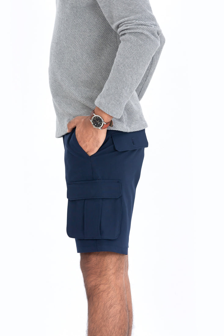 navy cargo shorts for men