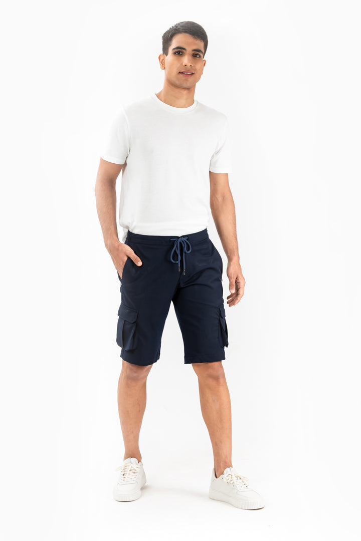 navy waterproof cargo shorts mens