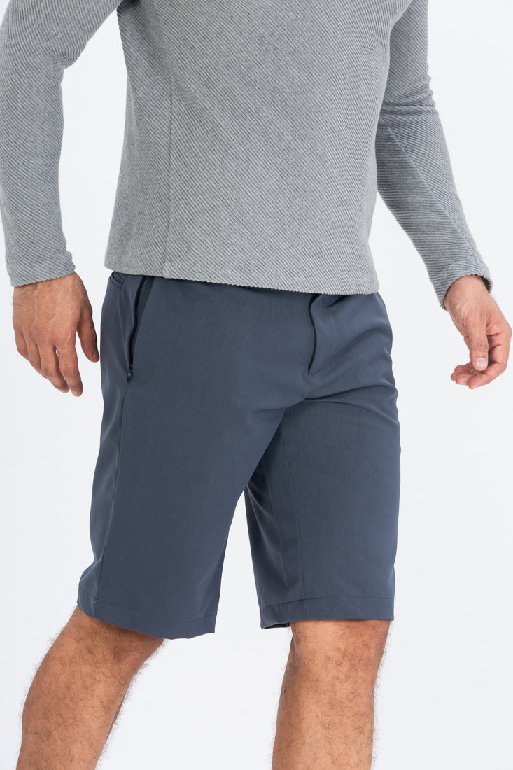 grey waterproof chino shorts men