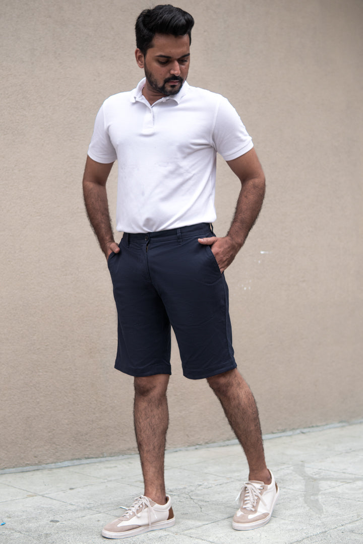 navy classic chino shorts