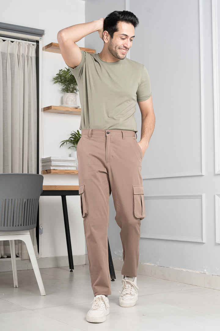 khaki stretch cargo