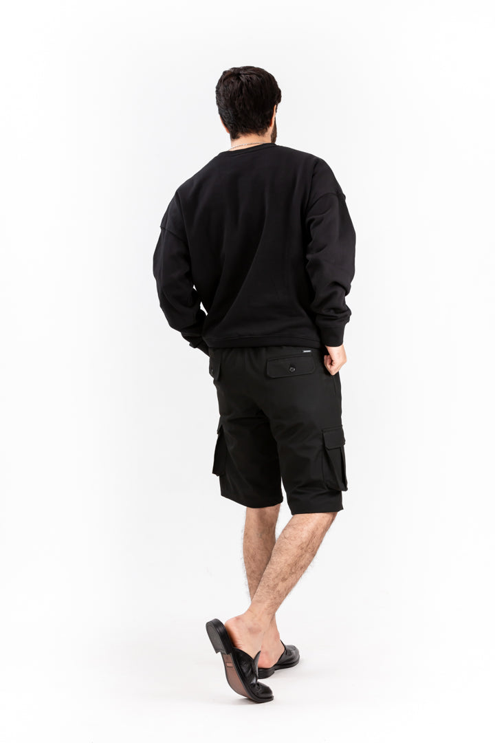 mens black cargo shorts