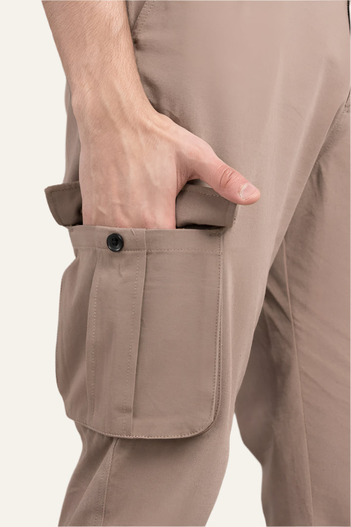 khaki stretch cargo pants
