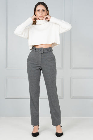 checks grey power pants