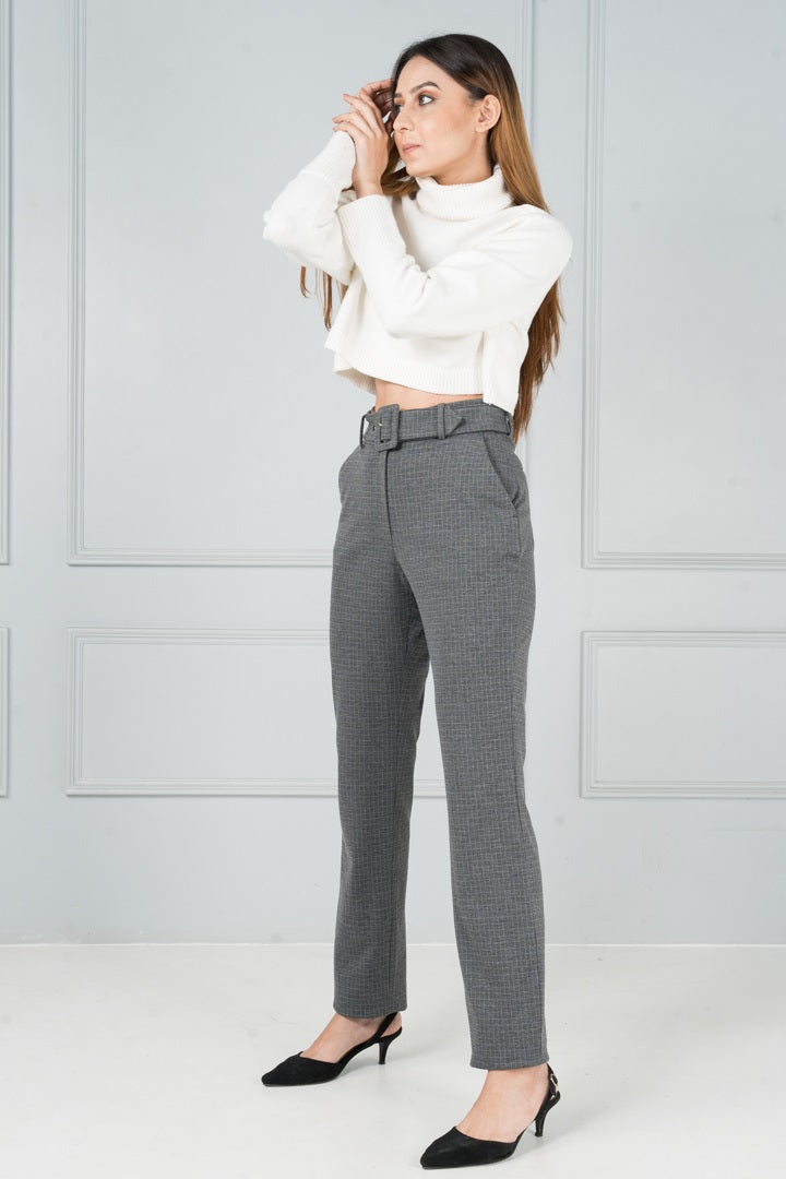 women’s grey stretchable pants