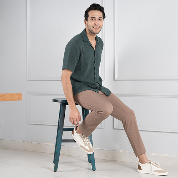 White sales shirt chinos